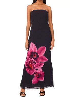NWT CeCe Wild Petunia Strapless Floral Maxi Dress XL MSRP $139